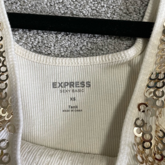 Express Gold Sequin Tank Top - Picture 4 of 4